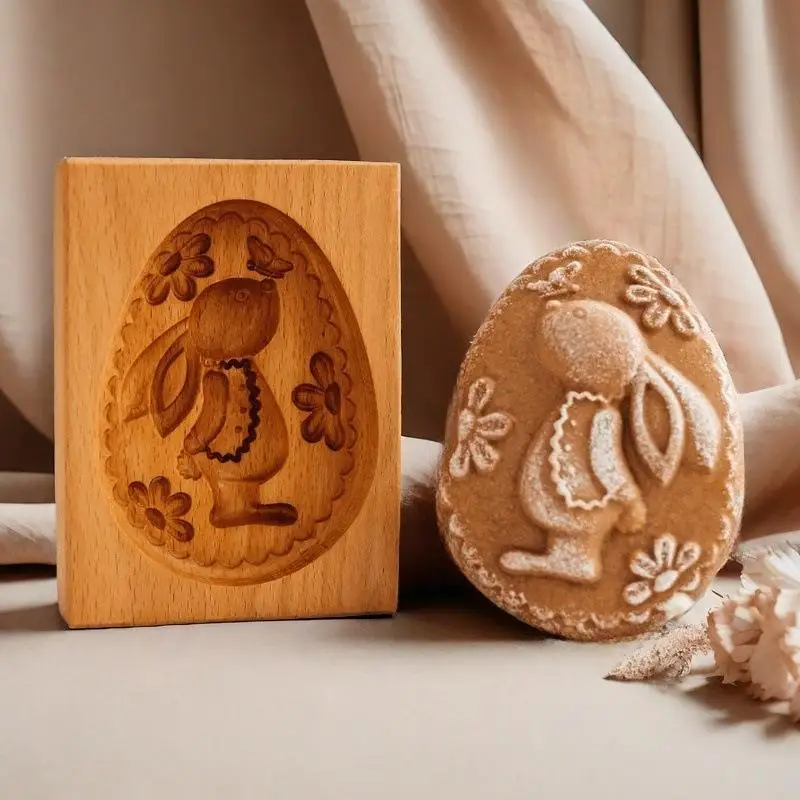 New Wooden Cookie Molds With Animals Patterns, 3d Diy Carved Embossed Biscuit Cutter Moulds, Bird, Goose, Horse, Hedgehog