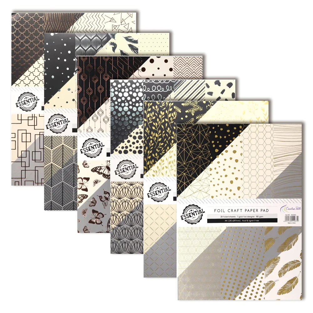 

Creative Path A4 Gold Leaf Sheets Textured Decorative Scrapbooking Paper Gold Silver Foil Craft Paper Pad For Planner Journaling