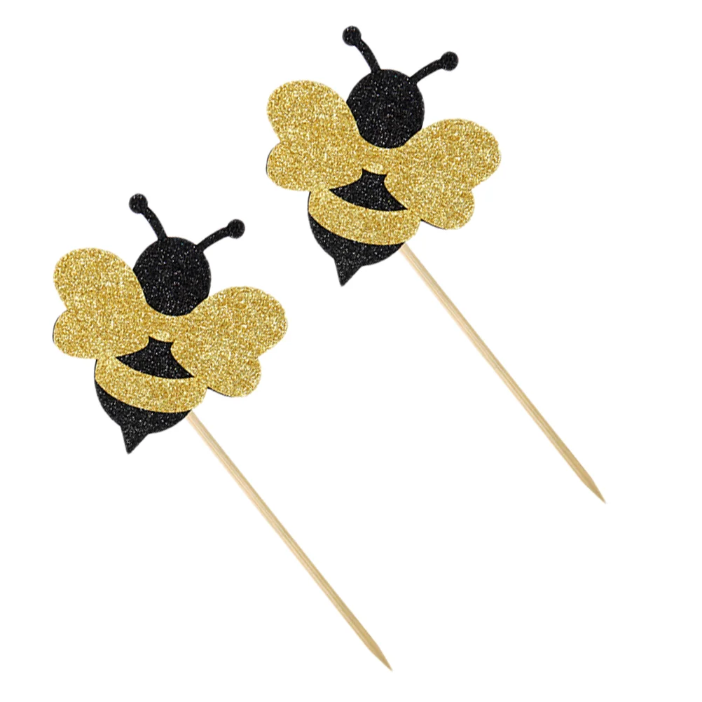 12 Pcs Bee Cake Topper Bee Cake Topper Wedding Cupcake Decor Fruit Picks Party Cake Toppers Food Decorations Scenic