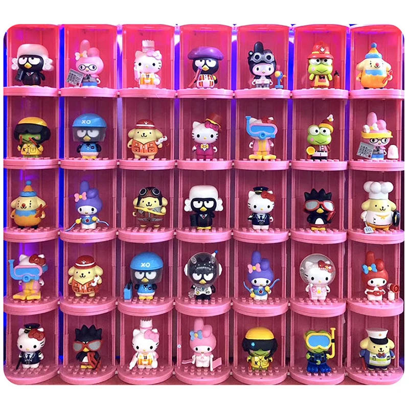 Ensemble de blocs de construction Hello Kitty édition 45e anniversaire, figurine de dessin animé Sanrio My Melody Kuromi, jouet Capsule, cadeau d'anniversaire pour enfants