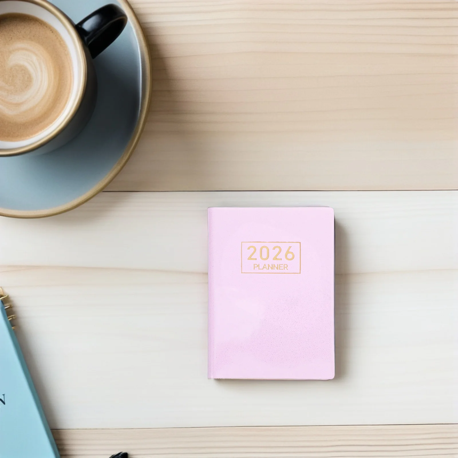 2026 a7 mini planejador compacto calendário mensal caderno de papel grosso costurado encadernação colocar páginas planas presente ideal para amigos da família