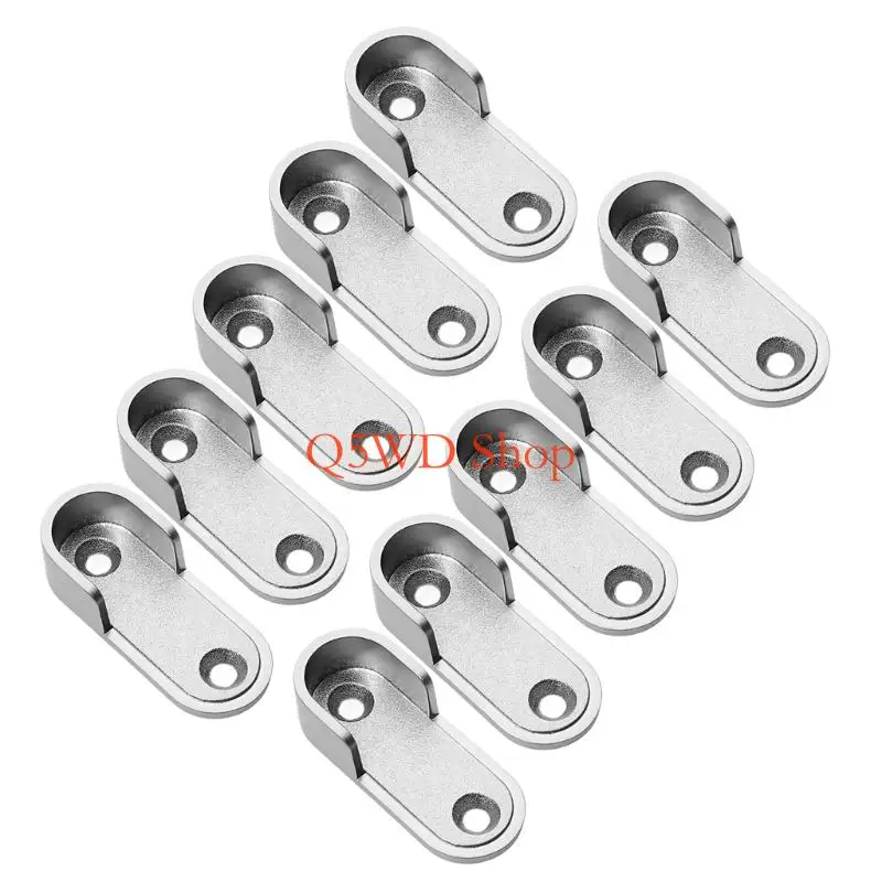 Q5WD 10Pcs Round Tube Wardrobe Rod Socket Brackets Closet Hanger Brackets Enduring