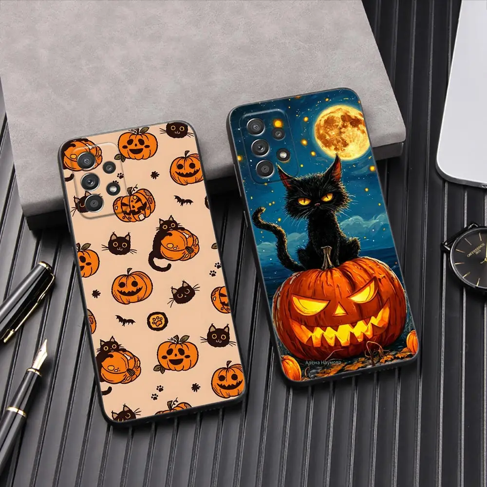 

Happy Halloween Cat Pumpkin Phone Case A56 5G For Samsung Galaxy A56 A55 A36 A26 A16 A54 A52 A35 A34 A25 A21S A15 A06 Soft Cover