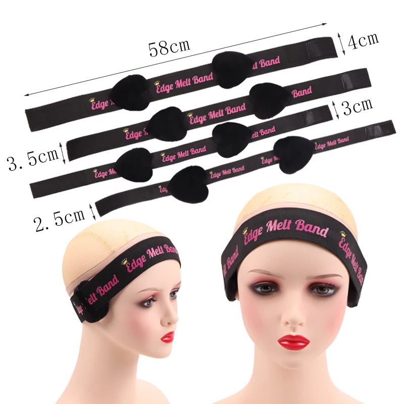 Taśma Melt Band For Wigs Printed Universal Logo Elastic Band To Hold Wig Edge Control Hair Bands With Ear Covers For Lace Wig 1/3/5Pcs