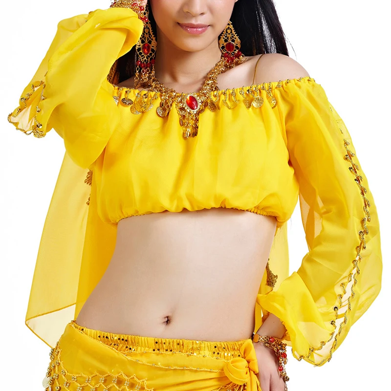 New arrival crystal cotton and mesh belly dance top women half sleeves  belly dance tops sexy top