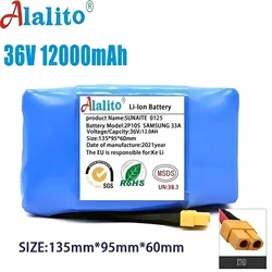 Genuine 36V Battery Pack 12000mAh Rechargeable Li-Ion Battery for Electric Self Balancing Scooter HoverBoard Unicycle