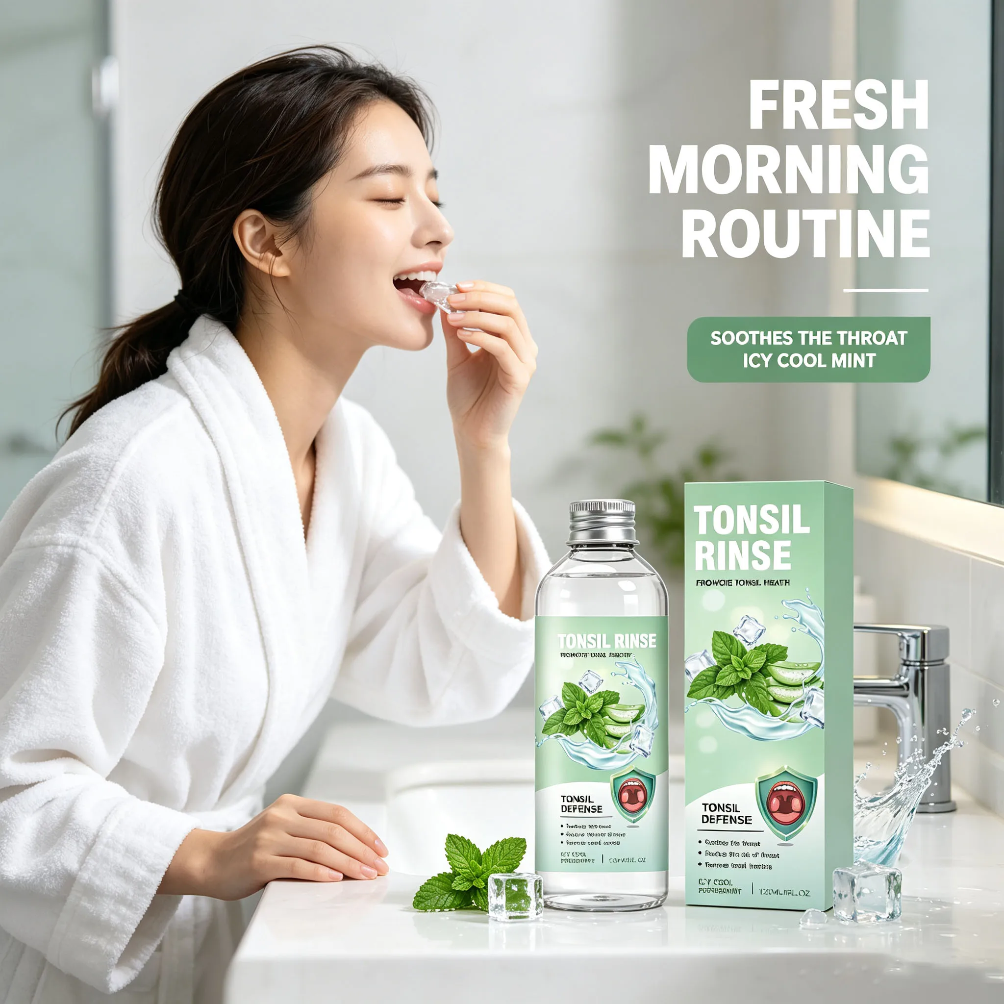 Refreshing Peppermint Mouthwash Wash Food Residues Reduce Tonsil Soothes Throat Relieves Dry Mouth Prevent Odor Breath Oral Care