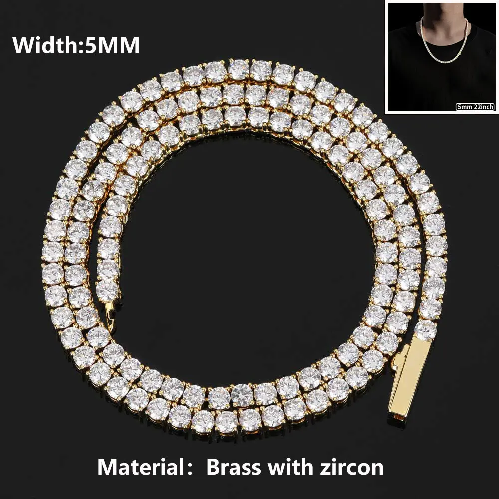 Hip Hop Jewelry Cubic Zirconia Iced Out Tennis Chain Iced Out 18k Hip Hop Jewelry Cubic Zirconia Iced Out Tennis Chain Iced Out 18k