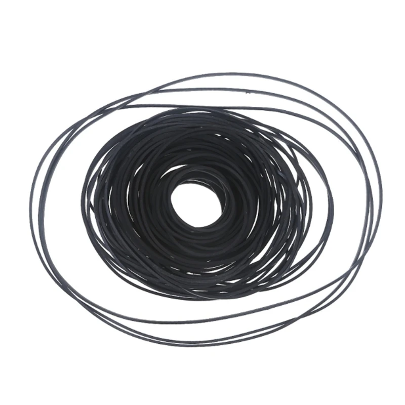 30/50/100/120Pcs Mix Size Rubber Belts 1mm Square Cassette Tape Machine Belt Set 40-135mm Fold for Recorders and Drives