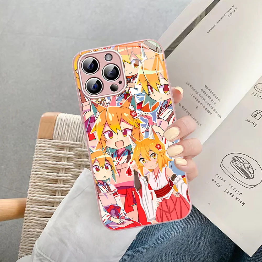 The Helpful Fox Senko-san Wall Phone Case For iPhone 14 13 12 Mini 11 Pro XS Max X XR 14 Plus Tempered Glass Cover