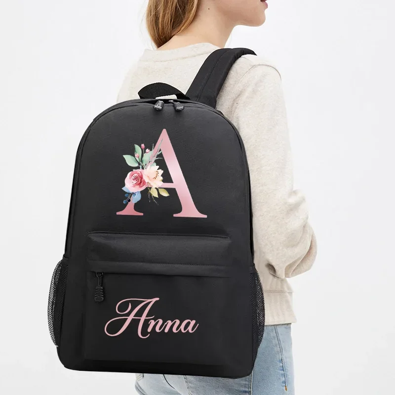 Personalized Name Backpack High Capacity Waterproof College Backpack Trendy Women Laptop School Bags Cute Girl Travel Book Bag