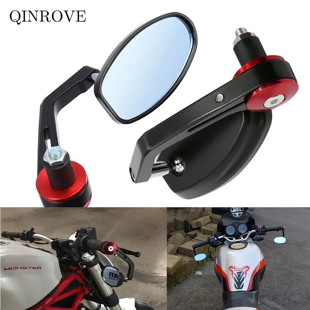 Aluminum Alloy Motorcycle 22mm Handlebar End Mirror Rearview Mirror Universal For Honda Shadow Kawasaki Suzuki GSR 600 GSXR 750