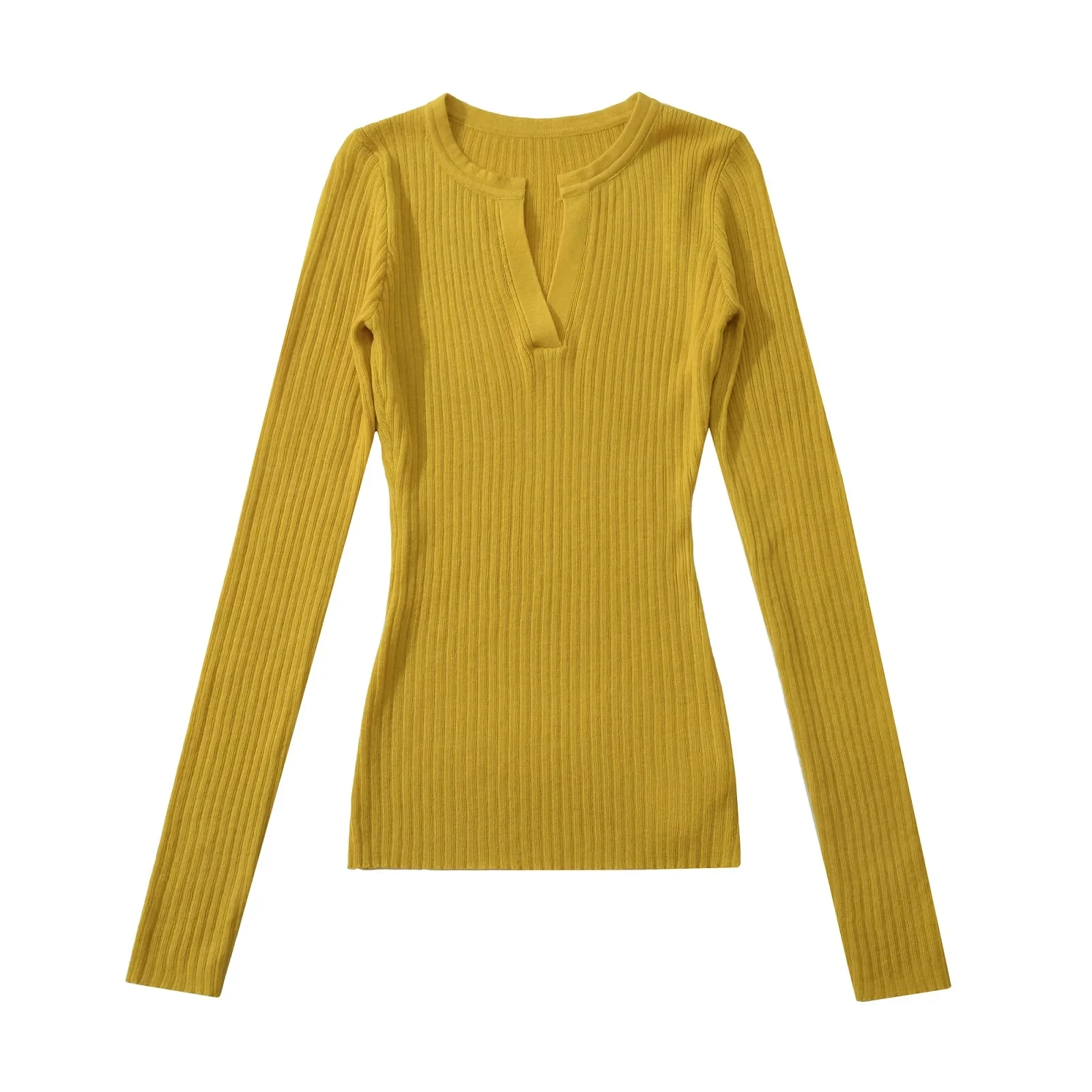 

Slim Fit Long Sve V-Ne Knitwear Base Layer irt Sexy Lightweight Commute Top Autumn Winter Versatile Ele Knitted Sw...