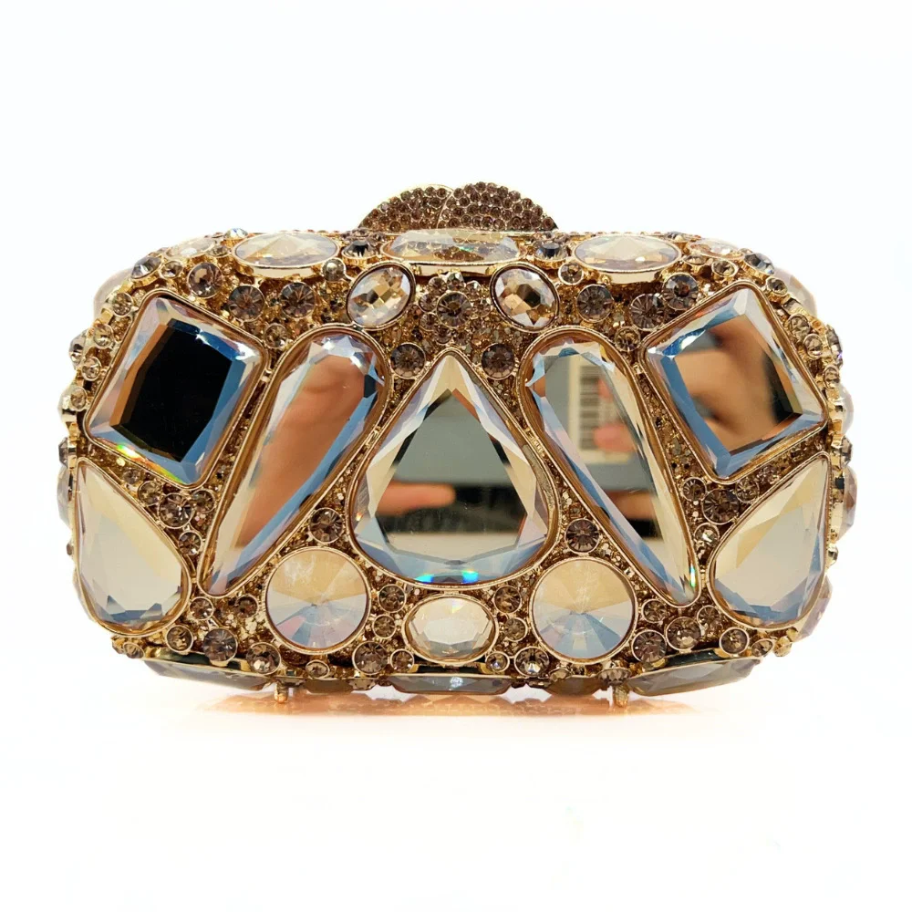

Club bag spring and summer new rhinestone chain hand-held dinner small square bag stained glass diamond banquet dress women bag