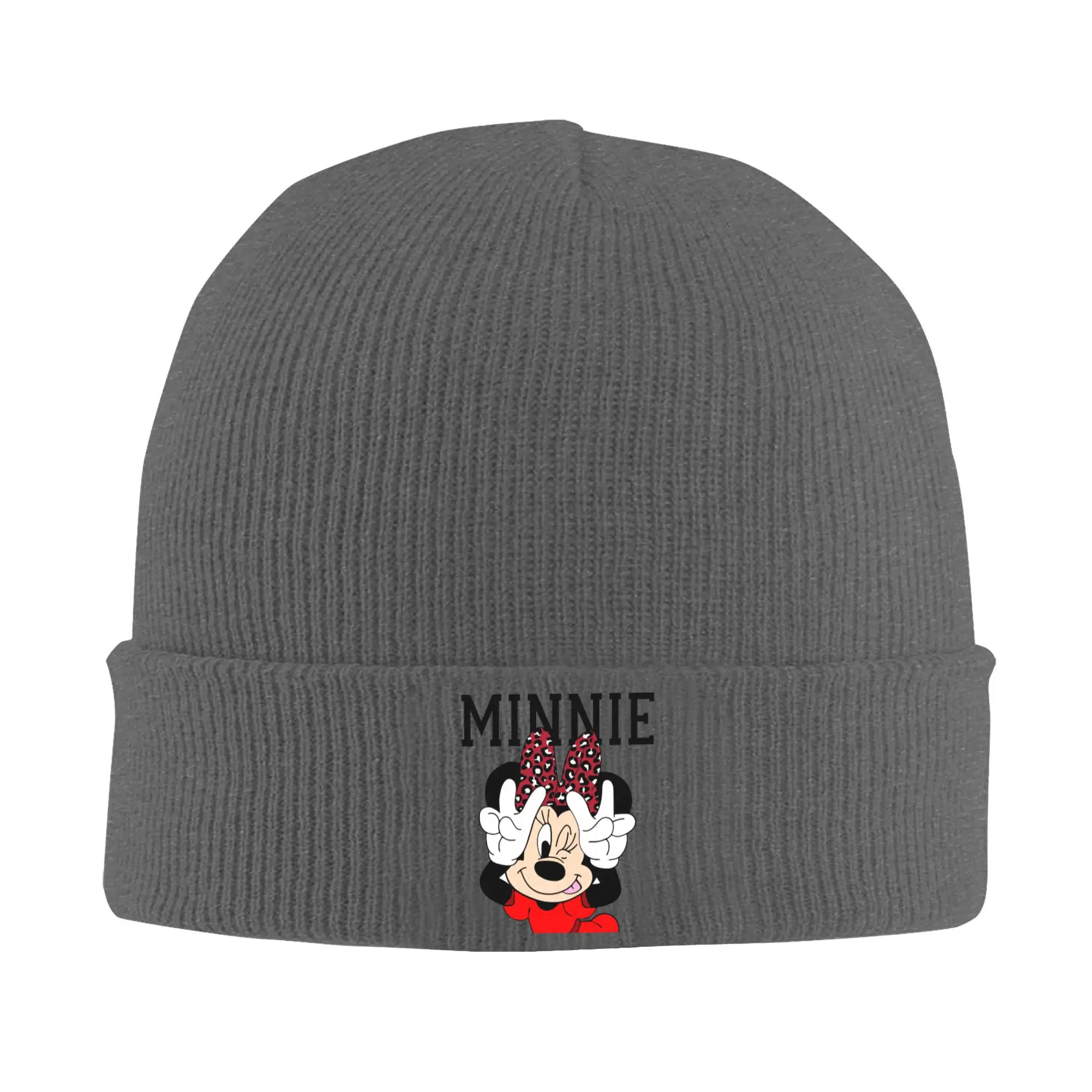 Unisex Rib Knit Cuffed Beanie disney minnie mouse Merch Warm Knitted Caps  Bonnet Hats