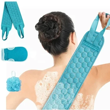 Ensemble d'éponges extensibles pour le massage du dos, épurateur corporel, brosse HOBath, brosse de douche, lavage du corps, fournitures de bain, 3 pièces
