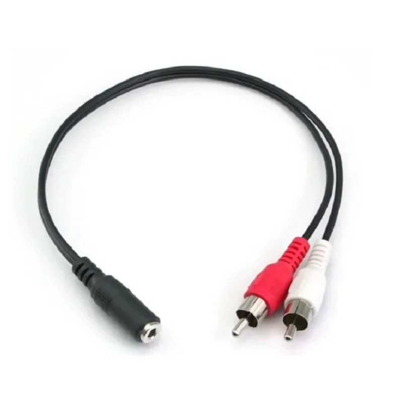 3.5Mm Stereo Vrouw Naar 2 Mannelijke Rca Jack Adapter Aux Audio Y Kabel Splitter Gratis Verzending Transmissie & Kabels