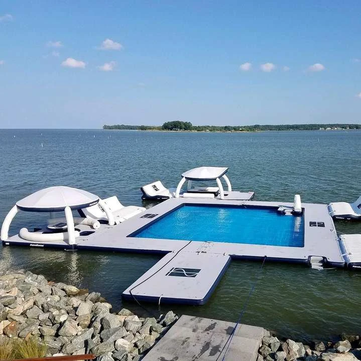 Beachfront Residence Lakeside Water Swim Resort Water Pier Deck Inflatable