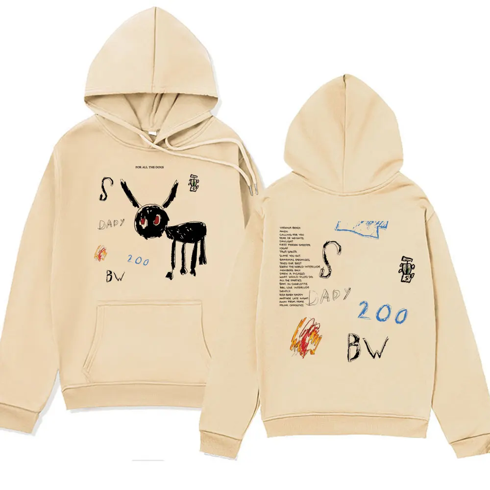 Rapper Drake Concert 2023 Hoodie for All The Dogs Funny Men and Women Hooded Sweatshirt 90s Vintage Pullover Hoodies Streetwear