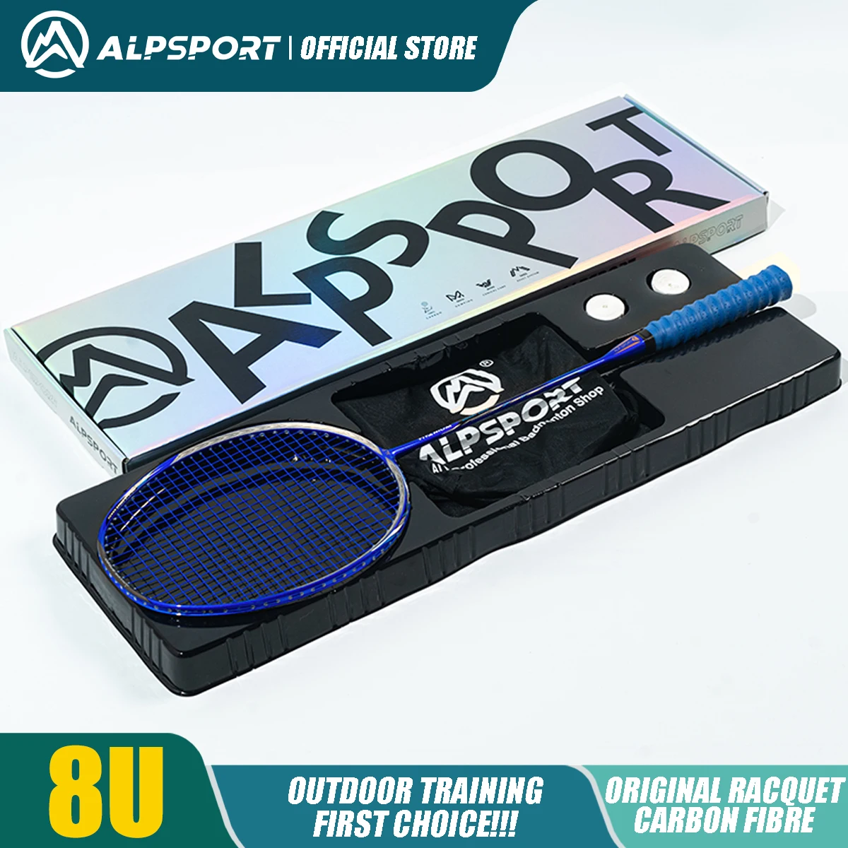 ALPSPORT BBQ3.0 8U Original Badminton Racket 62g Ultra-light G5 Carbon Fiber Buy and Get Free Racket Strings Free Delivery