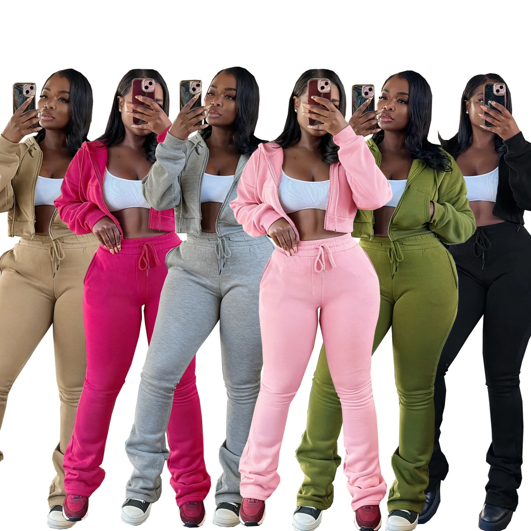 

Hoodie Jackets Tops 2 Piece Sets Outfits 2025 Winter Fall Clothes Women Y2K Streetwear Tracksuit Sweatsuit Two Piece Pant Sets