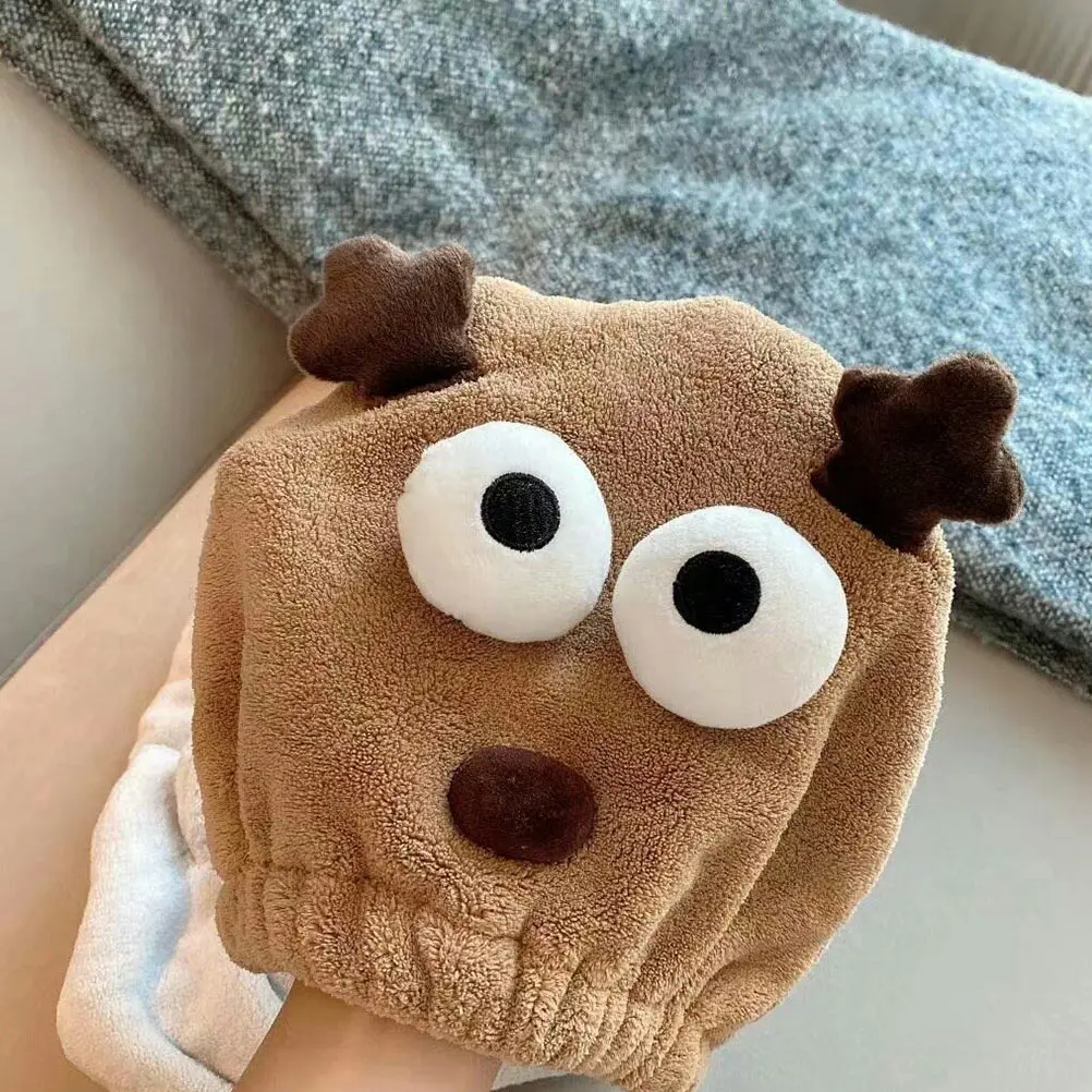 

Dry Hair Cap Coral Fleece Cartoon Towel Thickened Shower Scarf Absorbent Hair Drying Face Washing Bath Hat Soft Breathable