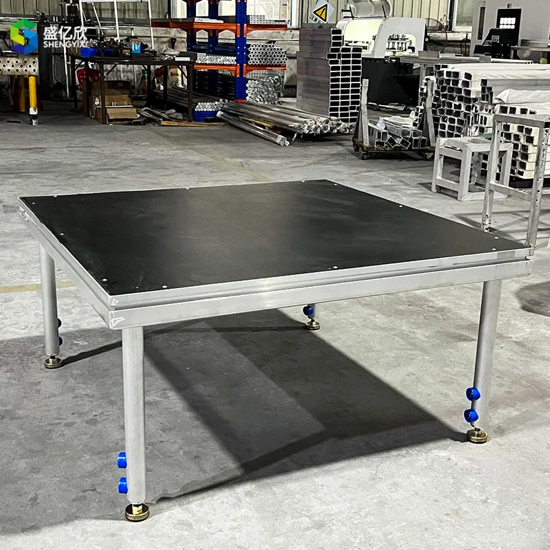 Outdoor Mobile Aluminum Alloy Portable Wooden Stage With Durable 4 Legs, Inexpensive Stage Platform, Indoor Stage Activity