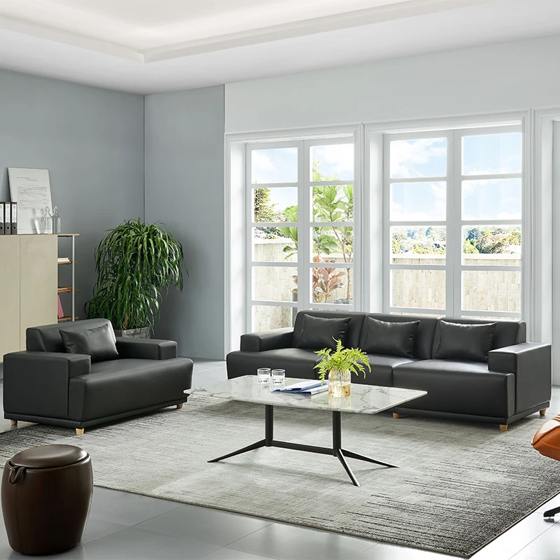 أريكة مكتب تجارية للاجتماعات والتفاوض مجموعة أثاث جلدية لمنطقة الاستقبال #4