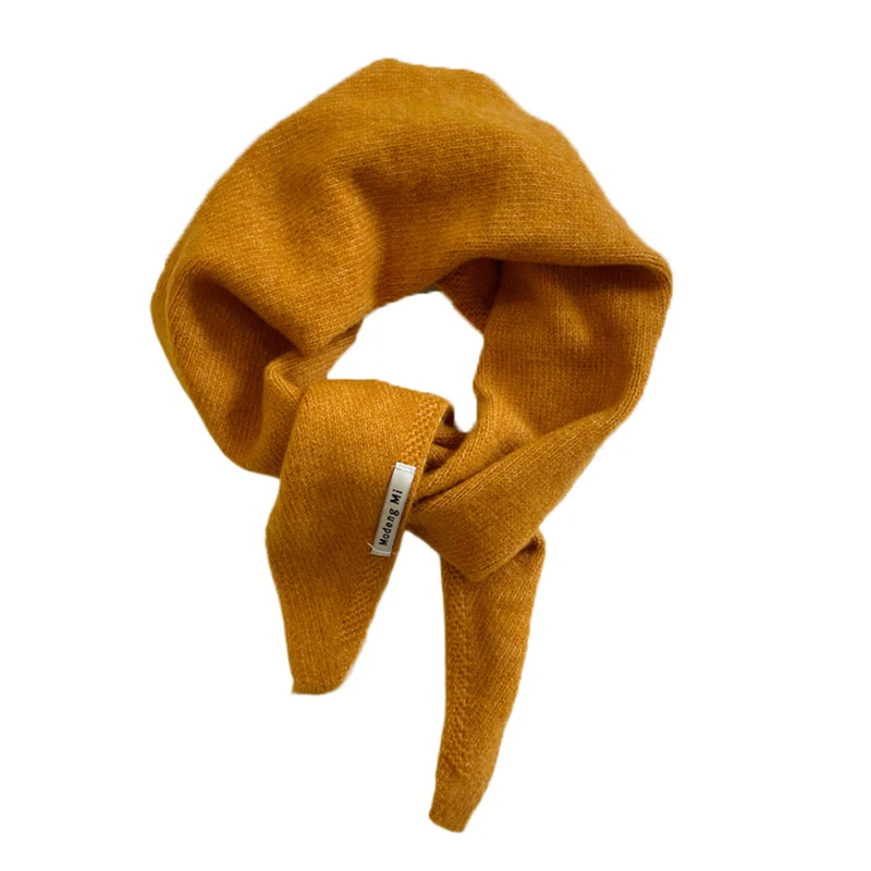 British Korean Style Wool Knitted Triangular Scarf Women Headscarf Knitted Scarf Multi-functional Warm Knitted Scarf