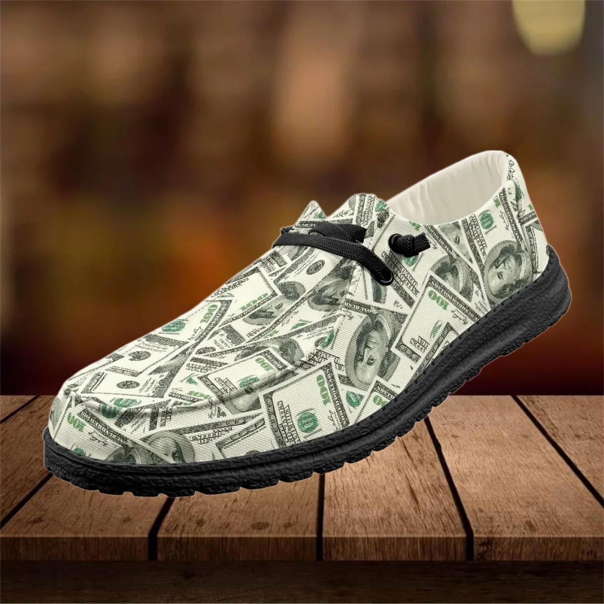 

INSTANTARTS Dollars Money Print Slip-on Women's Casual Walking Shoes Ladies Female Light Female Loafers Sneaker femme Zapatos