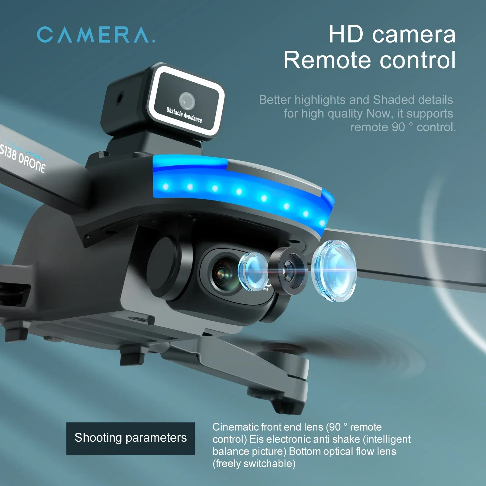 S138 GPS Dron 4K Professional Dual Camera 5G Wifi FPV 360° Obstacle Avoidance Folding Quadcopter RC Drone Dual Battery Gift Toys