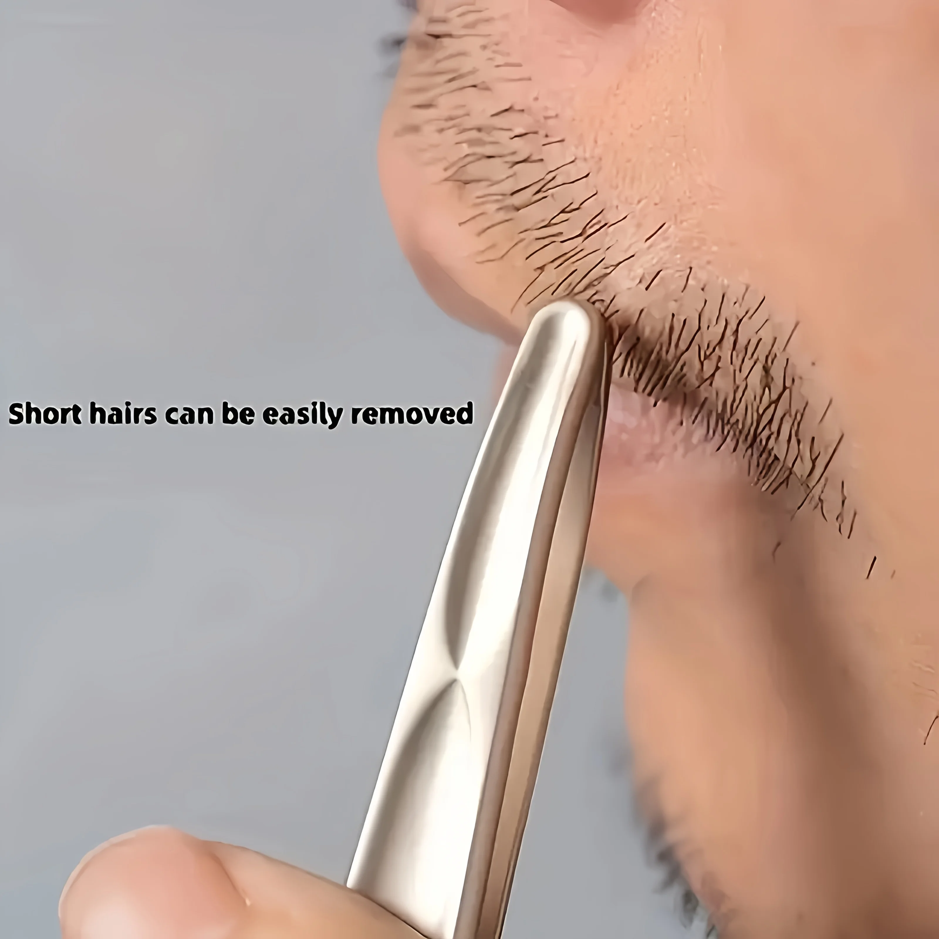 Stainless Steel Tweezers for Eyebrows, Mustache & Beard Trimming Precision Painless Hair Removal Tool with Tight Clamping