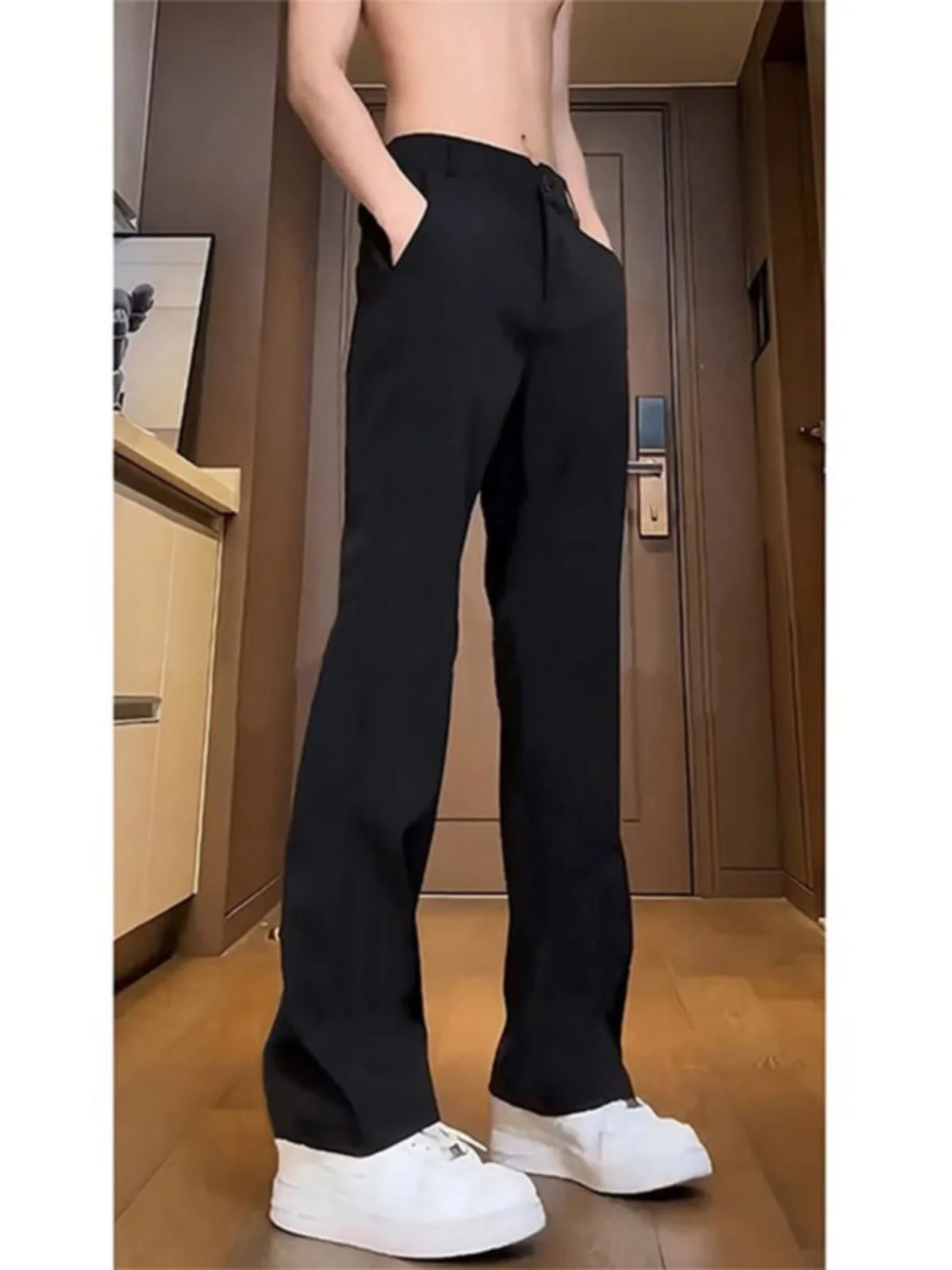 

Мужские джинсы Bla Slim Fit прямого кроя с плиссировкой, струящиеся, премиум-дизайн, весна-осень, из денима с эффектом потертости