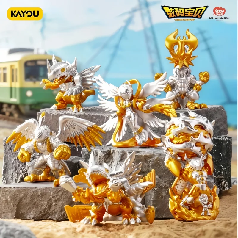 Nuevas llegadas: Caja sorpresa original Kayou Digimon Dimensional Evolution Series con mini borradores, figuras 3D y tarjetas de modelo. Juguetes de regalo sorpresa.