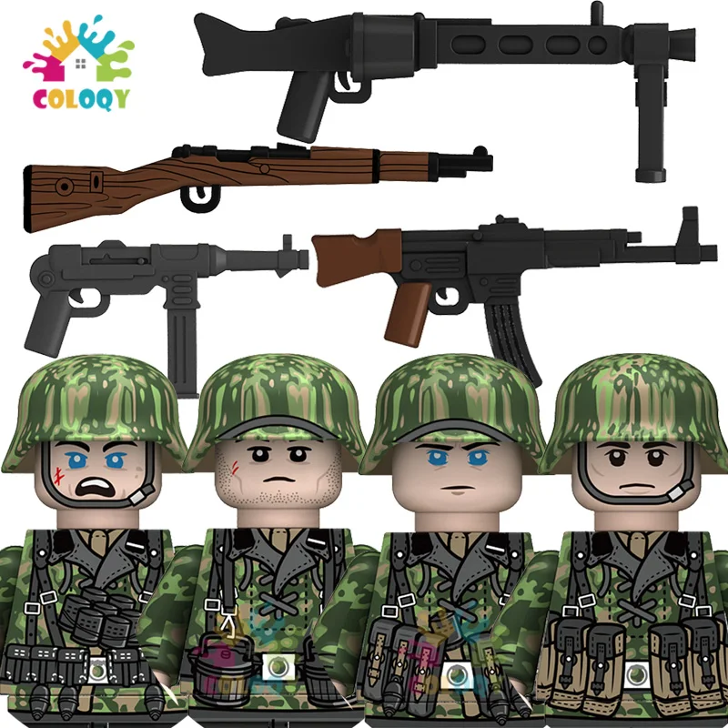 New Kids Toys WW2 Army Building Blocks 3-6pcs/set Spring Winter Soldiers Mini Action Figures Toys For Boys Christmas Gifts