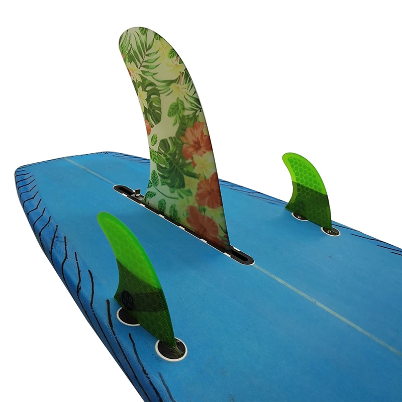 Longboard Fins 7/8/9.5/10 inch Single Fins For Surfing Quilhas Padel Accessories Sup Board Fins Fiberglass Flower Surfboard Fin