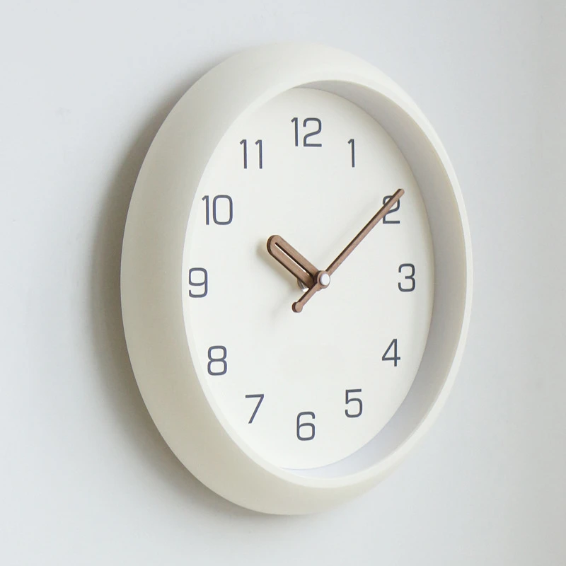 

No punching clock wall clock living room modern simple cream wind ins dining room simple wall mute clock