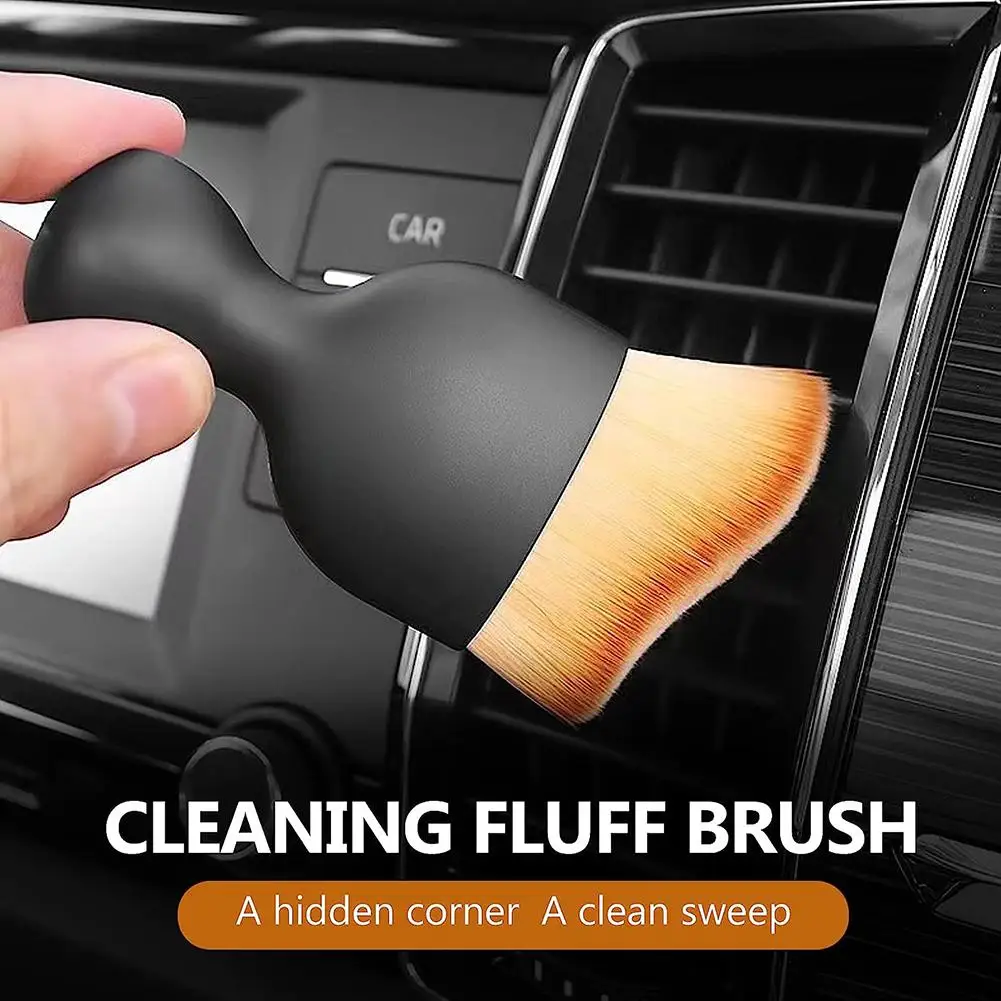 Car Detailing Brushes Auto Interior Soft Hair Brush Curved Design Dust Clean Brushes Collectors For Engine Dashboard