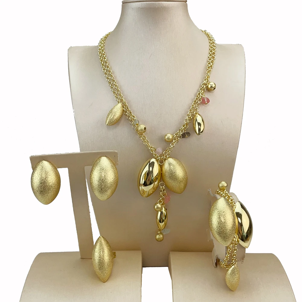 

Yuminglai Dubai Jewelry Sets for Women African Luxury Italian Gold Plated Jewelry Sets FHK20655