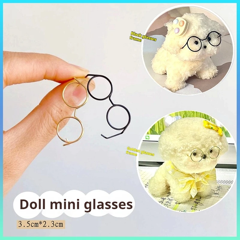 3cm Wire Black Mini Glasses Confused Doll Small Eye Box Twist Stick Puppy Bear Accessories Diy Model Mini Ornaments Toy Cute