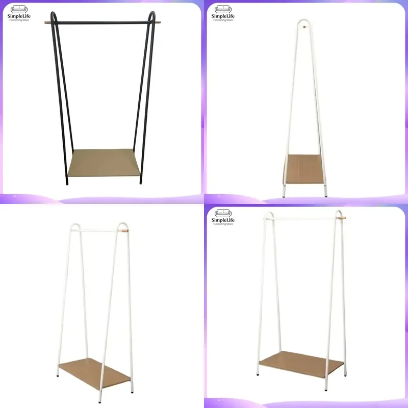 Modern Vertical Steel Coat Rack Floor Standing Clothes Hanger Stand for Bedroom Living Room Hotel Durable Metal Garment