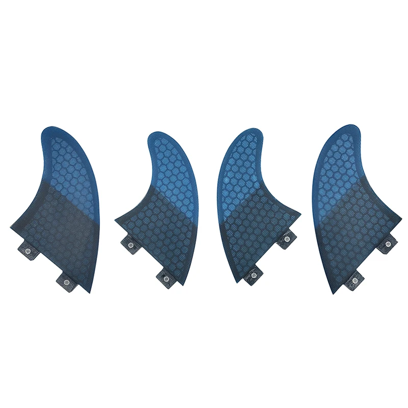 UPSURF FCS Quad Fins 4pcs/set Surfboard Fins UK2.1 Quad Fins Set Honeycomb Fibrer Surf Fins Double Tabs Surfing Stabilizers