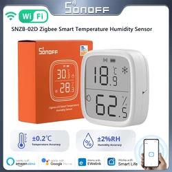 SONOFF SNZB-02D Zigbee sensore di umidità della temperatura intelligente termometro di monitoraggio remoto in tempo reale con schermo LCD tramite APP WeLink