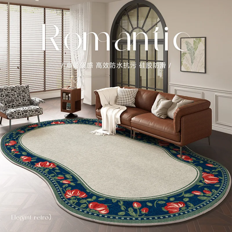 

Irregular special-shaped carpet bedroom 2025 new retro bedside free care medieval French sofa carpet living room
