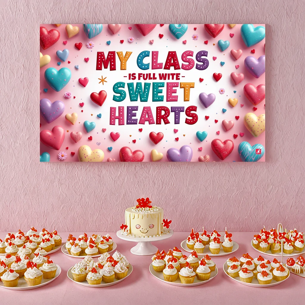 Love Banner Heart Backdrop Vibrant Decoration Personalized Party Custom Classroom Display DIY Romantic Celebrations School