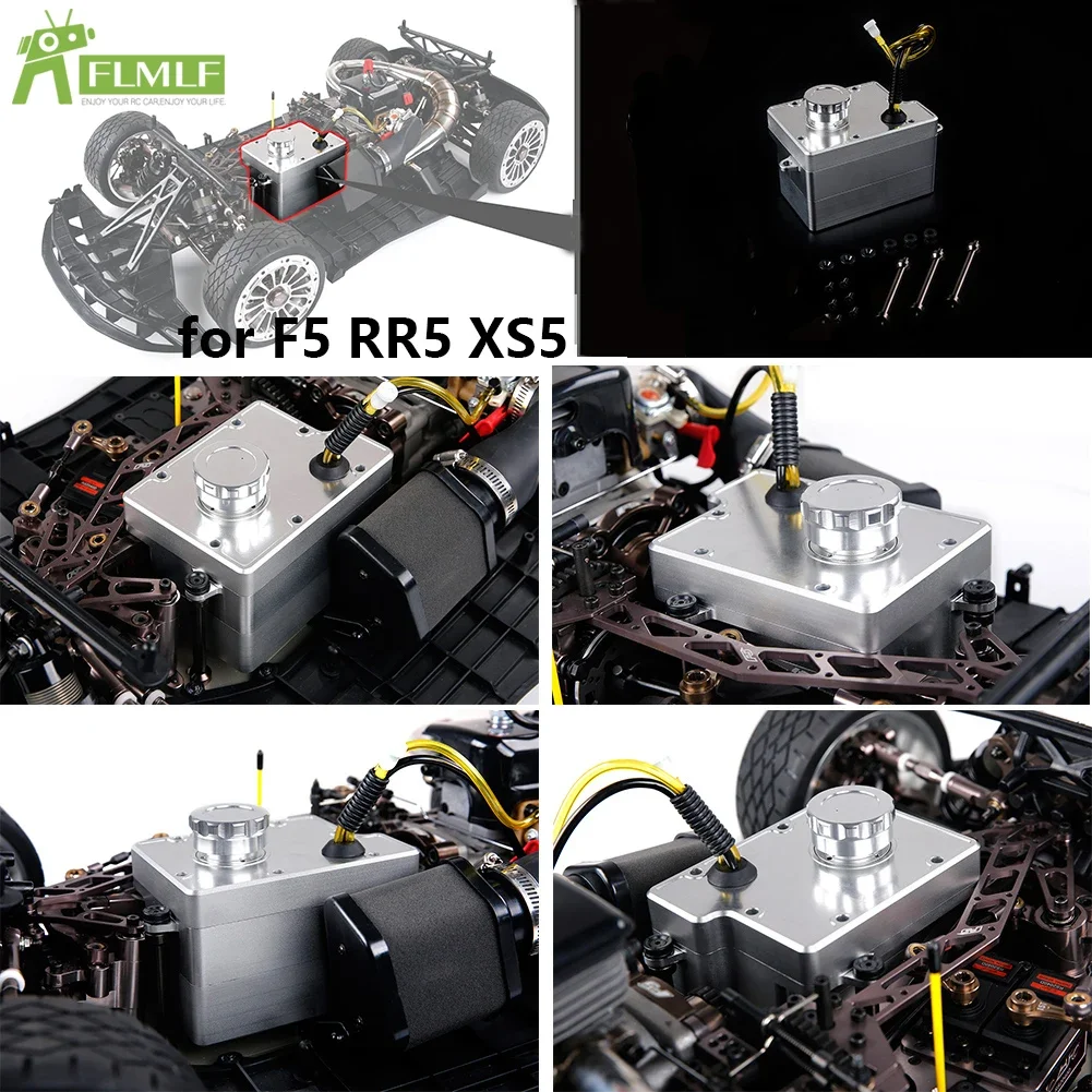 Liga de alumínio cnc conjunto de montagem do tanque combustível à prova de vazamento para 1/5 hpi rovan rofun km baja lt v5 losi f5 rf5 mcd rr5 XS-5 rc peças do carro