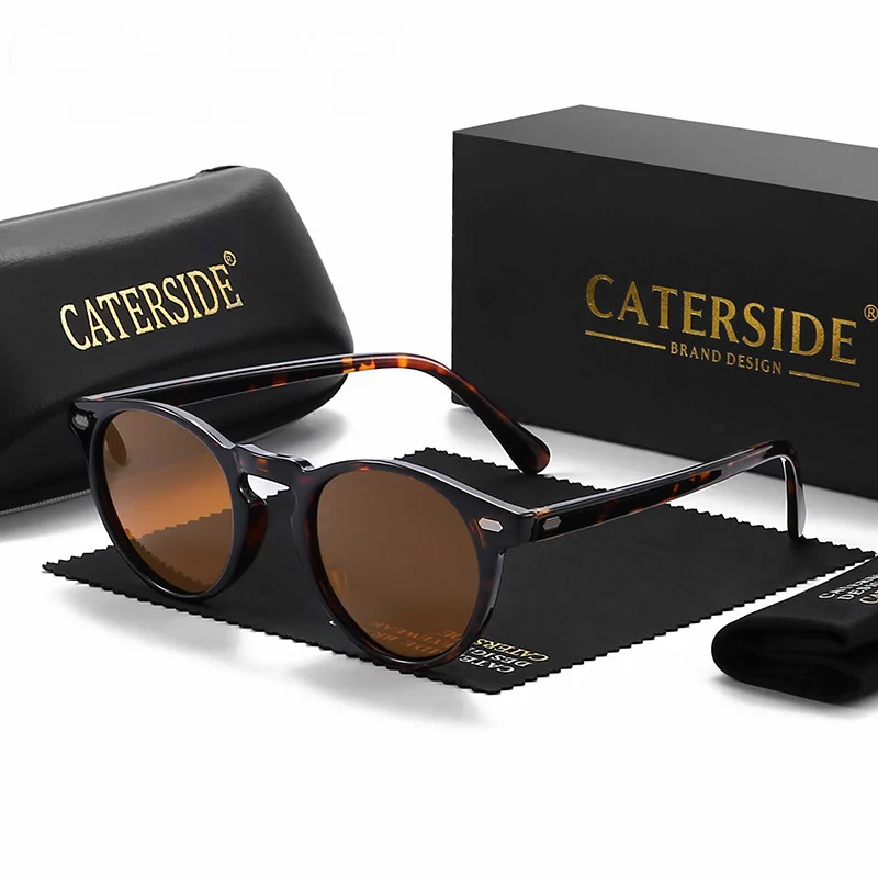 

CATERSIDE New Polarized Driving Sunglasses Men Women Fashion Round TR90 Frame Brand Designer Sun Glasses Oculos De Sol UV400