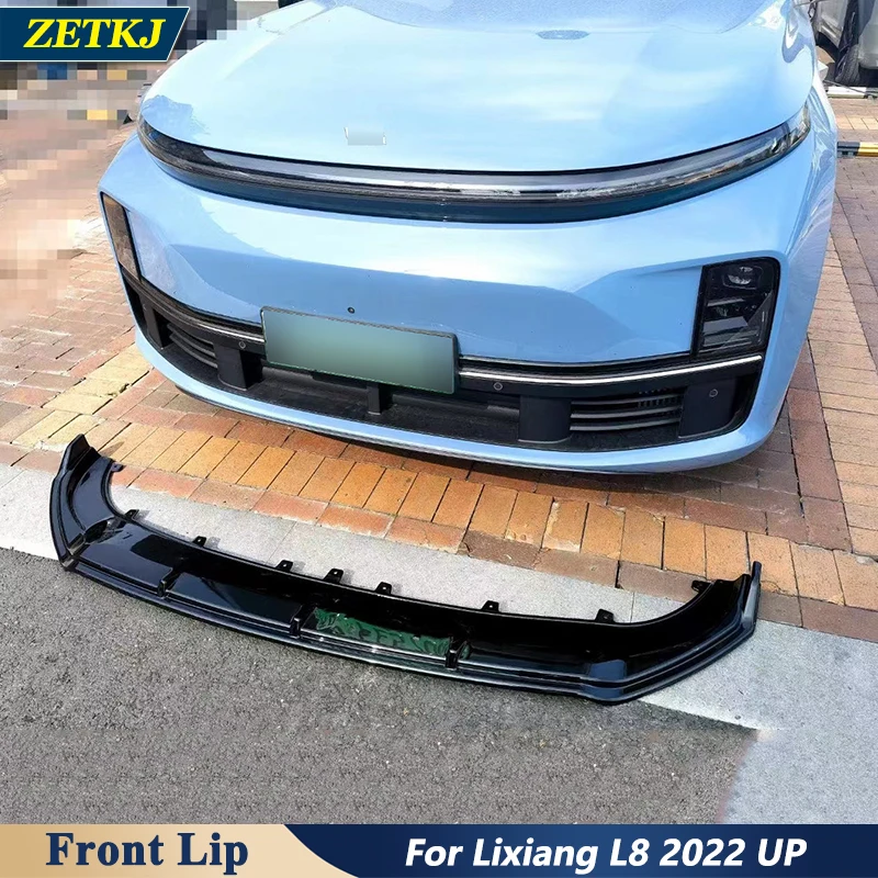 ABS Material Black Carbon Color Front Bumper Lip Spoiler Trim For Lixiang L8 2022 Up