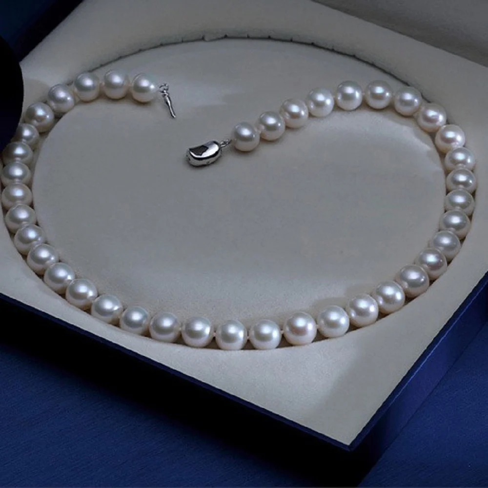 

Классическое колье AAAA9-10 мм, колье из натурального японского круглого жемчуга 925 s/16-35 дюймов