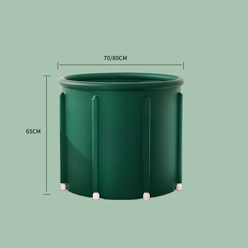 

Round Thickened Ice Bath Bucket Adult Folding Portable Bathtubs Modern Children Bath Bucket Home Bathroom Full Body Bath Hot Tub
